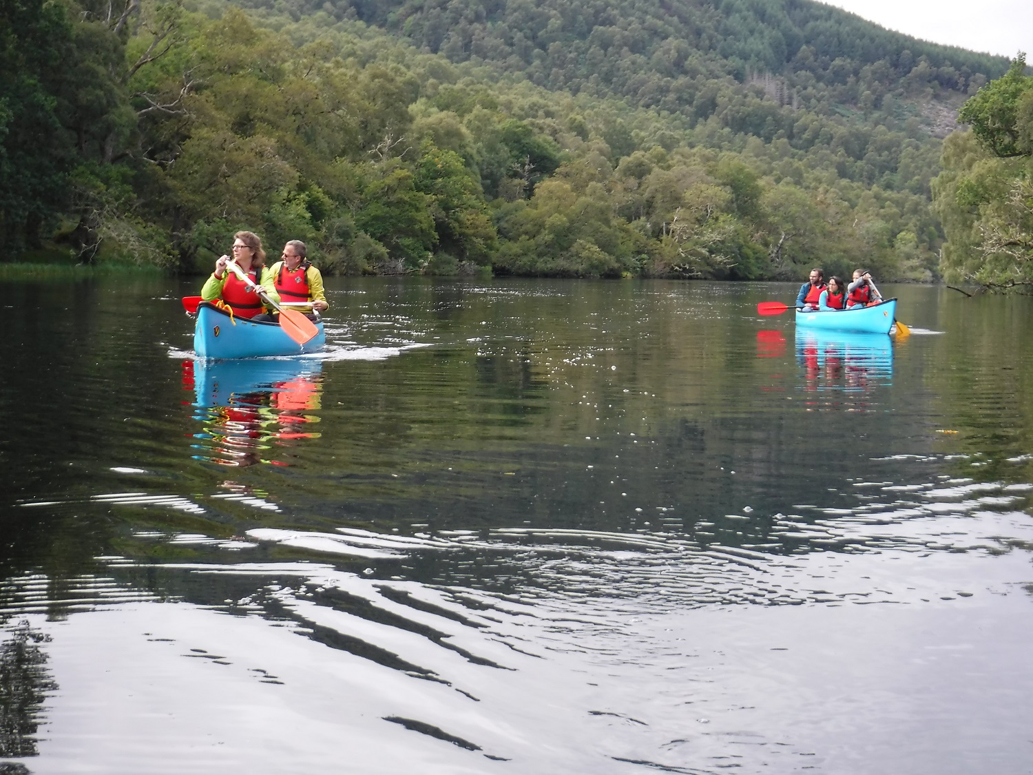 Canoeing on a river