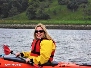 Happy kayaker