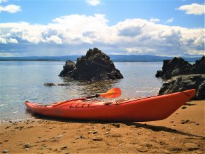 Sea kayak on a beach